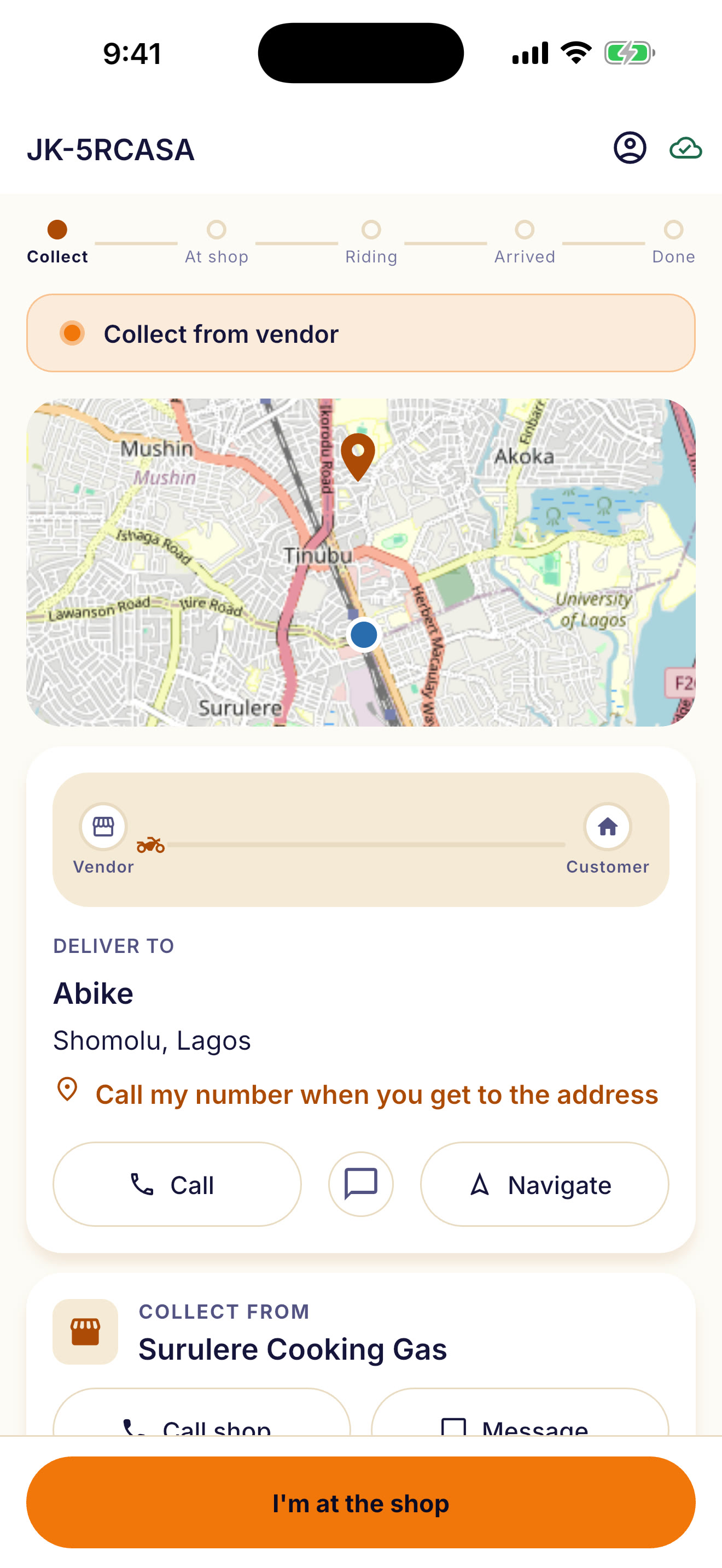The rider app: a delivery on the map